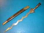 Very Unusual vintage Kris Dagger -wavy Blade in the form of a Cobra, - 4
