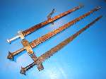 Very large antique Sudanese Tureg Kaskara sword ,cruciform style brass covered handle