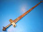 Very large antique Sudanese Tureg Kaskara sword ,cruciform style brass covered handle