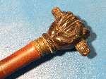 Very good Antique Swordstick carved Buffalo horn Fist 