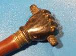 Very good Antique Swordstick carved Buffalo horn Fist 