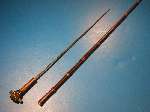 Very good Antique Swordstick carved Buffalo horn Fist 