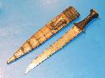 Large Sudanese Dagger with very nice handle carved from lovely two tone ebony 