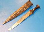 Large Sudanese Dagger with very nice handle carved from lovely two tone ebony 