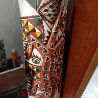 Very large Painted Indonesian wall shield mask