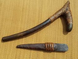 Antique PNG Papua New Guinea war Stone head club and Dagger.  £235.00 the set