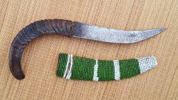 (SUDAD0001) Antique Sudanese Dagger with beads on scabbard