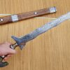 (AMOROKRISSW0001) Large Antique Vintage Morro Philippine Sundang Kris Fighting sword with a large double edge wavy Blade. - Image 5