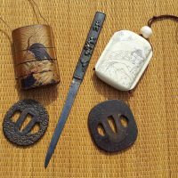 (JAPBONMEDBOX0001) Vintage Japanese Samurai Medicine Box