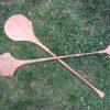 Pair of antique vintage wooden ethnic paddles. - Image 10
