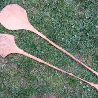 Pair of antique vintage wooden ethnic paddles martial arts nottingham