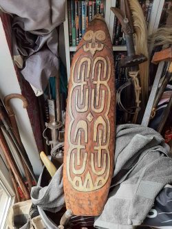 Vintage Papua New Guinea Wooden Parring or Dance Shield