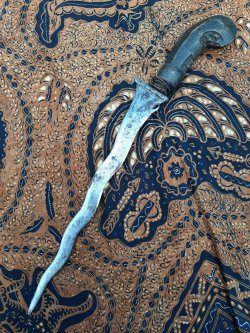 (VJKD0004) Vintage Antique Javanese Keris Kris Dagger no scabbard FREE UK postage
